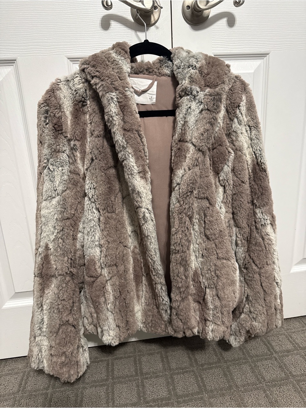 Olivaceous Faux Fur Hooded Jacket